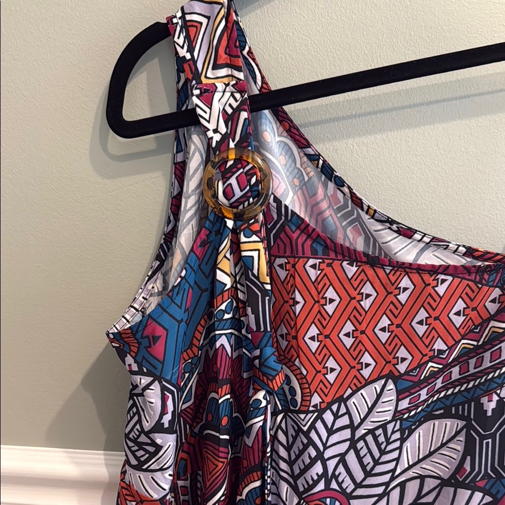 One-Shoulder Patterned Dress - Picture 4 of 5